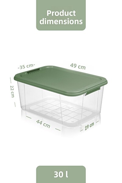 MOİ 2-Pack 30L Multibox Storage Container with Locking Lid Multi-Purpose Organizer Pantry Storage Storage Box