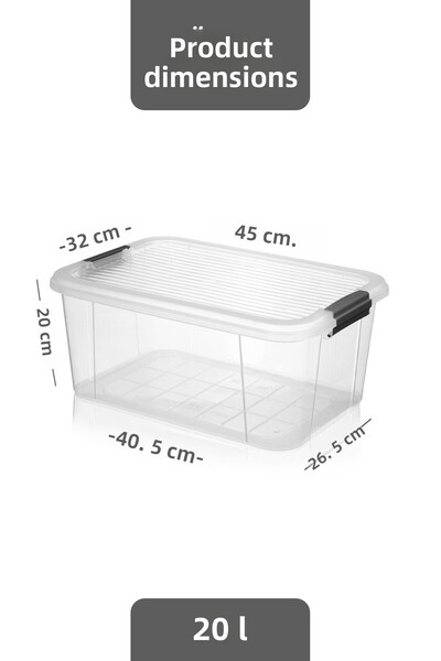 MOİ 3-Pack 20L Multibox Storage Container with Locking Lid Multi-Purpose Organizer Pantry Storage Storage Box