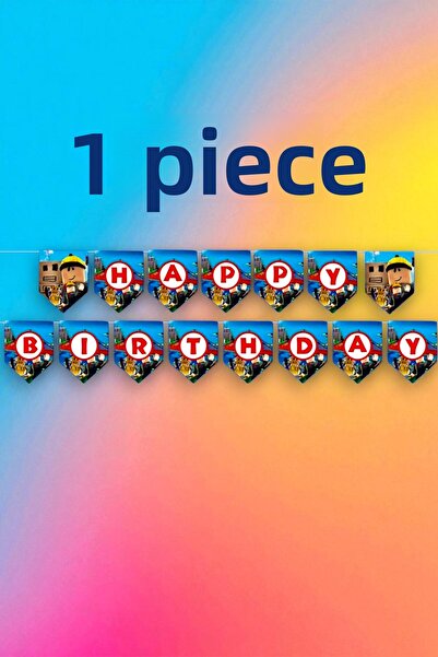 partylady لافتة بتصميم روبلوكس - قطعة واحدة - زينة قابلة للتعليق للحفلات والف...