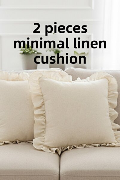 Dantelux 2 bucăți de perne minimaliste din lenjerie de pat Charlotte (40x40 cm)