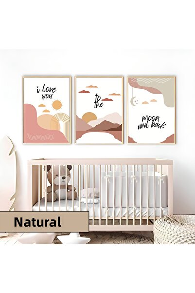 Harikabirev Camera copiilor Living Room-Minimalist Modern Bohemian PINK LOVE | 3L MDF AHMDF CU CADRU DIN LEMN