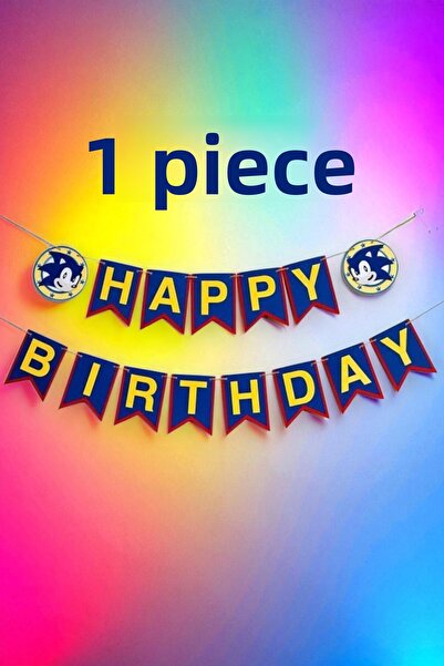 partylady 1 قطعة لافتة بتصميم سونيك - زينة قابلة للتعليق للحفلات والفعاليات