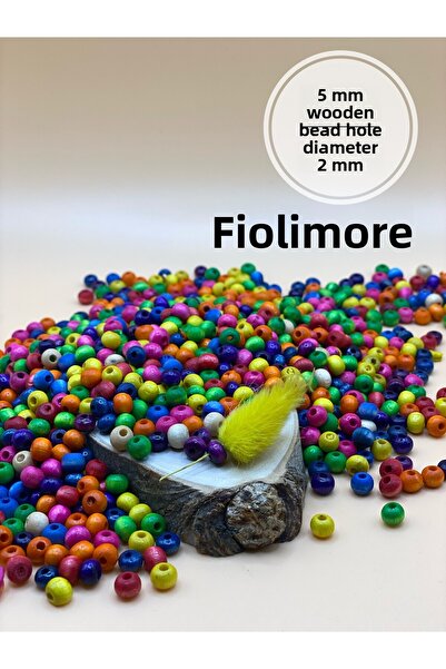 Fiolimore Mărgele din lemn de culori mixte de 5 mm (25 grame 315 bucăți) Diam...