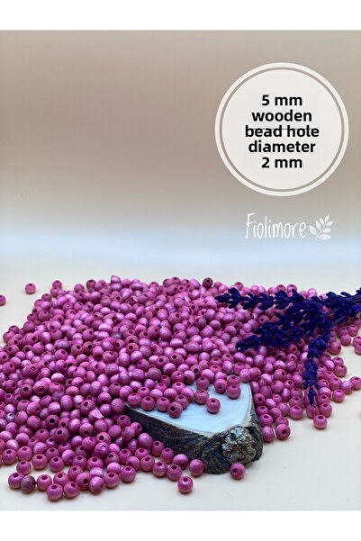 Fiolimore Mărgele din lemn roz de 5 mm (25 grame 315 bucăți) Diametrul găurii...