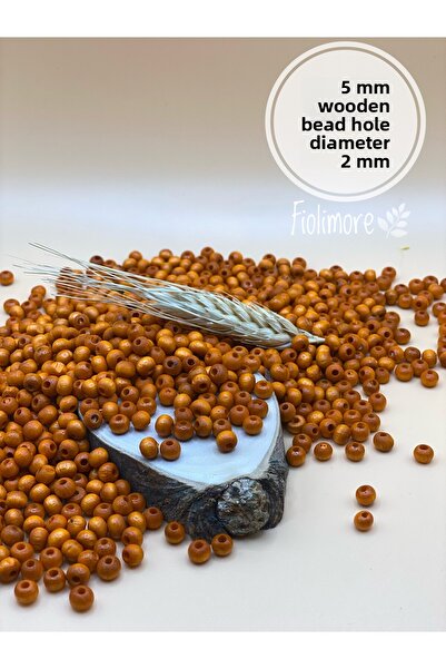 Fiolimore Mărgele din lemn portocaliu de 5 mm (25 grame 315 bucăți) Diametru ...