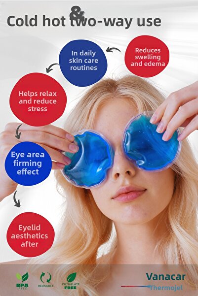 Vanaca Grup Reusable Hot Cold Compress Gel after Eye Nose Aesthetics |   Set of 2 Round