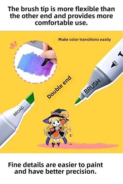 safestore 24Pcs Brush Tip and Thick Tip Dual Tip Art Marker Paint Pen Set with Bag