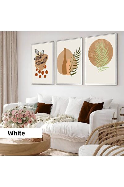 Harikabirev Camera copiilor Living Room-Minimalist Modern Bohemian Leaf Pattern | CADRU DIN LEMN 3X MDF AHMDF