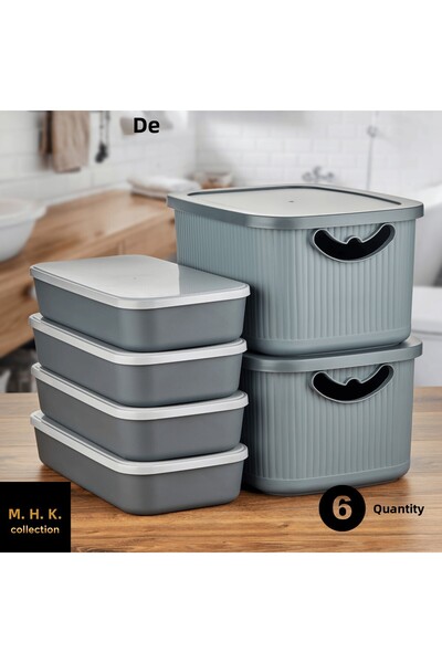 MHK Collection 6-Piece Multi-Purpose Storage Box Set