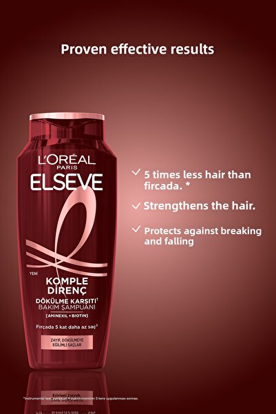 ELSEVE Șampon anti-cădere cu rezistență completă 400 ml, set de 3