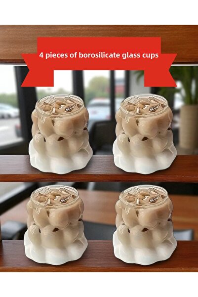 INTEREV 4 قطع من كؤوس القهوة والكوكتيل والعروض التقديمية المصنوعة من البوروسي...