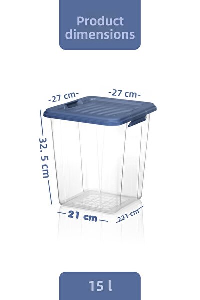 MOİ 2-Pack Megabox 15L Storage Container - Multi-Purpose Organizer with Locking Lid Pantry Storage Storage Box