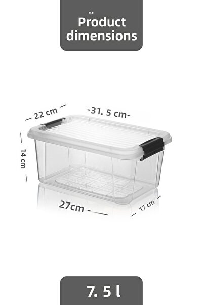 MOİ 2-Piece 7.5L Flour Grain Food Container with Locking Lid Bathroom Organizer Detergent Dispenser Storage Box 2X7.5L