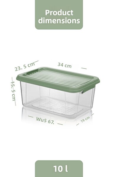 MOİ 2-Pack Mega 10L Flour and Grain Container - Bathroom Organizer with Lockable Lid, Detergent Holder Storage Box