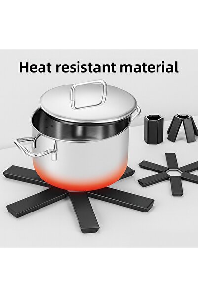 obrigado حامل أواني طهي من السيليكون قابل للطي ومقاوم للحرارة وغير قابل للانزلاق، قطعة واحدة من السلسلة الخاصة