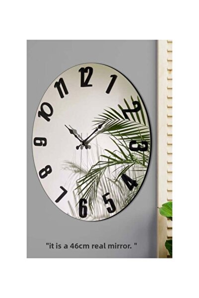 Evimora Home Mirror-Looking Modern Wall Clock - Silver Color, Roman Numeral Decorative Clock
