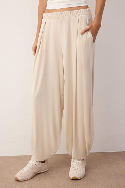 Trendyol Collection More Sustainable Stone Modal Carrot/Shalwar Cut Trousers Twoss24Pl00094