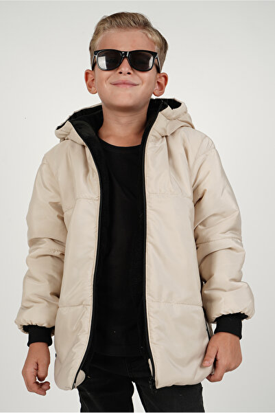 Monttini Erkek Çocuk Su Ve Rüzgar Geçirmez Içi Wersoftlu Kapşonlu Mont