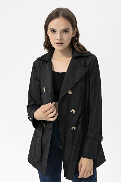 ŞİMAL Γυναικείο τρένκοτ με κουμπιά και ζώνη 255290 -