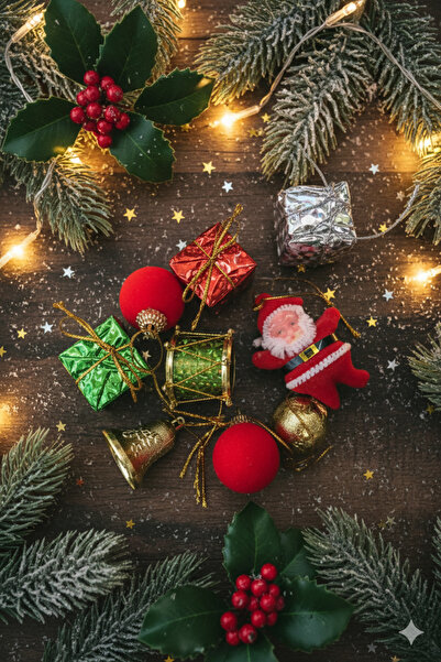 Deniz Party Store Στολίδι Χριστουγεννιάτικου Πεύκου Πακέτο 9 Ποικιλία Στολίδι