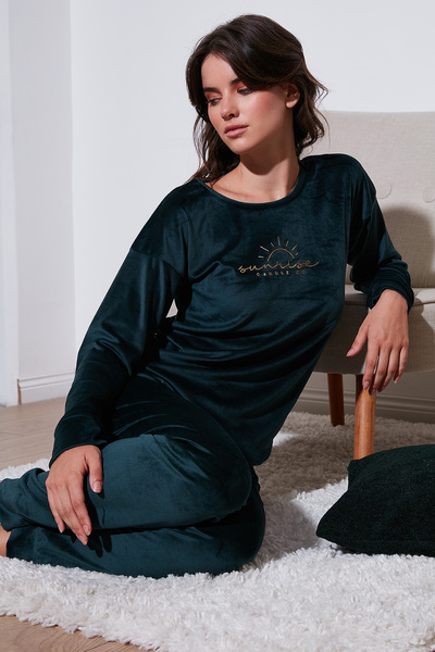 Lela Σετ πιτζάμες Standard Fit Crew Neck Soft Velvet ΣΕΤ ΠΙΤΖΑΜΕΣ 6094201