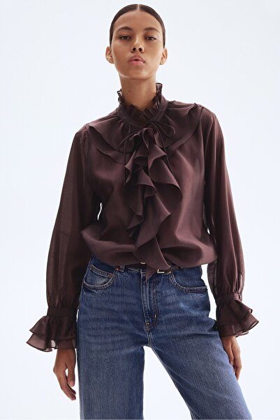 H&M Farbalalı Bluz