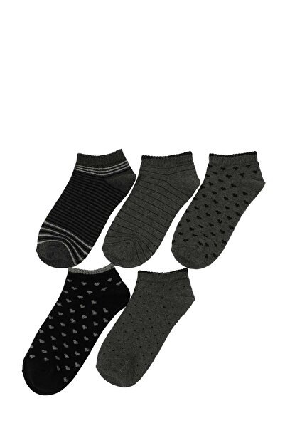 Polaris ANTRA 5 LI PTK-W 5PR Gri Kadın 5'li Patik Çorap