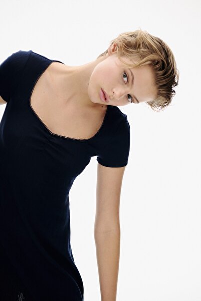 H&M Delik Desenli Jarse Elbise
