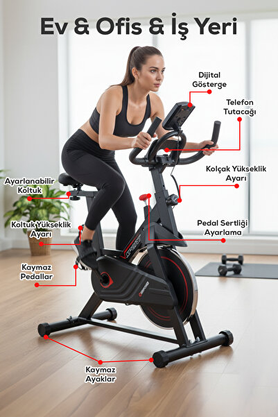 DEMPOWER Portatif Ayarlanabilir Dikey Kondisyon Egzersiz Bisikleti
