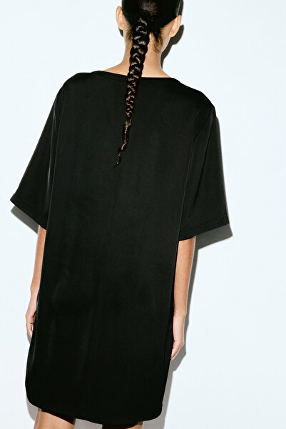 H&M Gabardin Düz Kesim Elbise