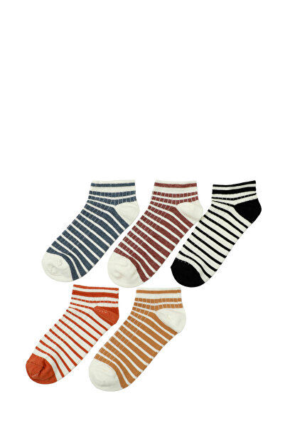 Polaris CIZGI 5 LI PTK-W 5PR Çok Renkli Kadın 5'li Patik Çorap