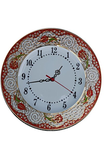 Armada Çini Armada Cini Prt 69 25 cm Red Gold Gilded Tulip Carnation Patterne...