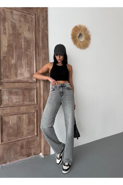 XBELLA DENİM Γυναικείο ίσιο τζιν με ψηλόμεσο σωλήνα Lycra