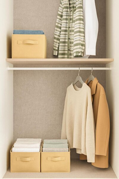 aydev home collection 4 Pieces Closet Organizer, Wardrobe Organizer, Clothes Storage Box Organizer Beige