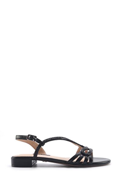 Nine West Γυναικεία φλατ σανδάλια LAROW 5FX Μαύρα