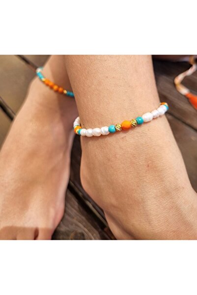 NEMOR STUDIO Pearl Natural Stone Anklet I Summer Energy