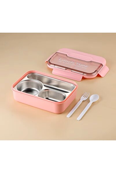 SUMAKA Lunch Box 1450ml 3 Compartments Student Sealed Adult With Spoon And Fork Leak Proof Microwavable
