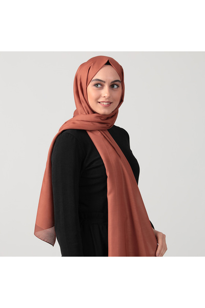 ipekistanbul Șal din bumbac și mătase - Șal de culoare uni - Chihlimbar