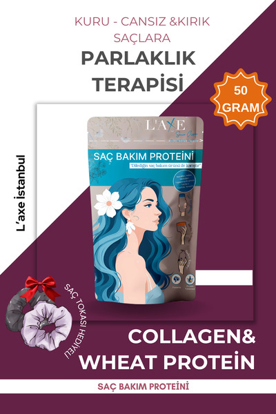 Professional Laxe İstanbul Kuru-Cansız Saçlara Parlaklık Terapisi | Saç Bakım Proteini | 50 Gram