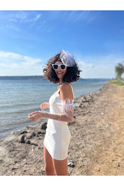 VENÜS MODA by Pınar Mănuși de mireasă mănuși cu pene fără degete otrish mănuș...