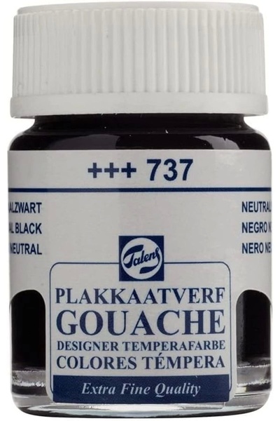 Genel Markalar Gouache Jar 16ml Guaj Boya Neutral Black / 737