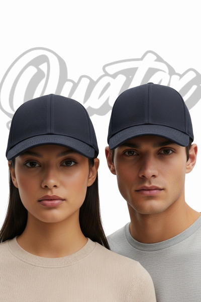 QUATEX Basic Hat 2 Pack – Navy Blue 100% Cotton Gabardine Unisex Model