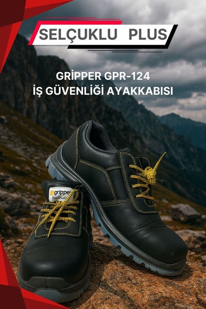 Selçuklu Plus Gripper Kompozit Burunlu İş Güvenliği Ayakkabısı | Vibram Taban, Siyah Deri, GPR-124