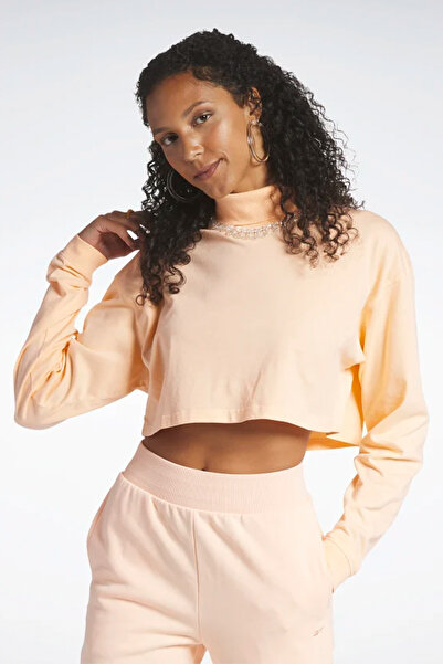 Reebok Γυναικείο μακρυμάνικο μπλουζάκι CL WDE COTTON LONGS Salmon