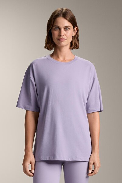 Oysho تي شيرت من مزيج القطن بأكمام قصيرة