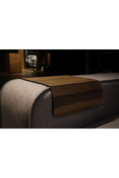 Genel Markalar Nest Nook Koyu Kahve Koltuk Tepsisi Yan Sehpa Tesbih Cevizi 25...
