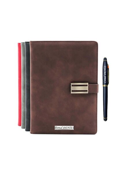 Genel Markalar İsme Özel Metal Klipsli Premium Defter ve Roller Kalem Seti - Renk Seçenekli