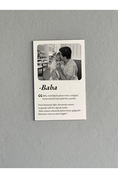 Grafik Le Reklam Baskı Merkezi Baba Temalı Duygusal Ahşap Tablo | 20x30 UV Ba...