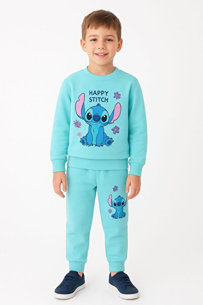 LİTTLE TORTOİSE طقم سويت شيرت / بنطلون رياضي بأكمام طويلة وطبعة سونيك للأولاد