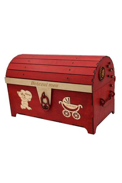 Piksel Box, Wooden Chest, Piksel, for Baptismal Kit, 35x18x23 cm, handmade
